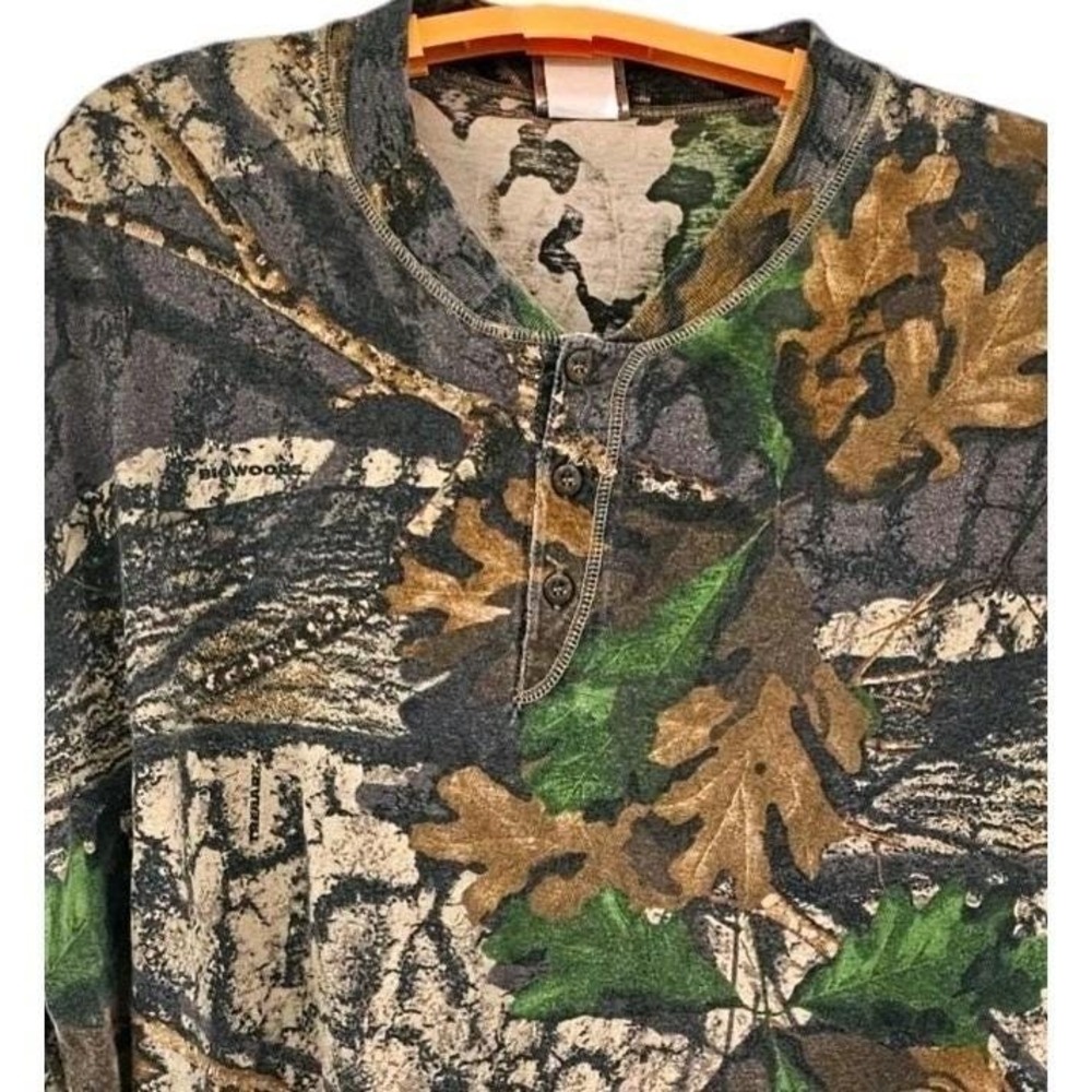 Vintage 90s Jerzees Outdoors Camo Men's 2XL Big Woods Long Sleeve Shirt
